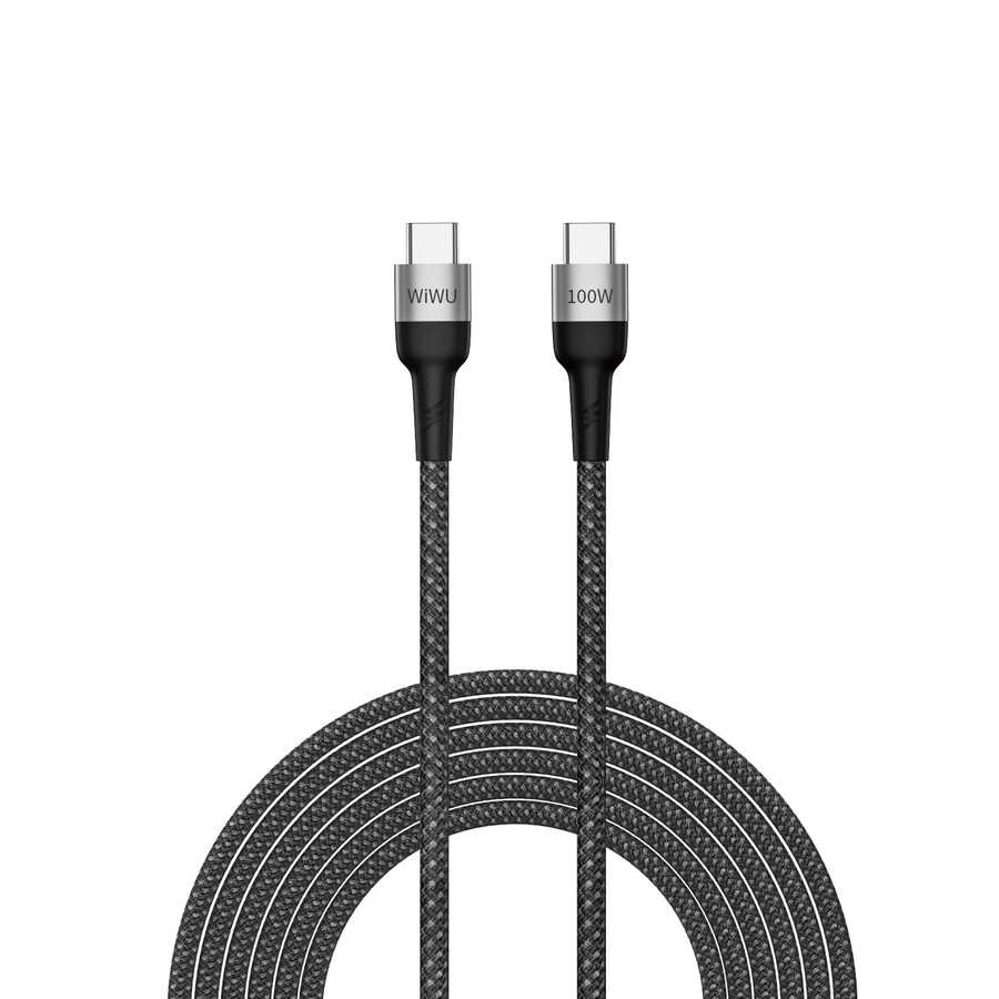 Wiwu Cyclone F15 Type-C to Type-C PD 480Mbps 100W 1.5 metre Data Kablosu - 1 Wiwu Cyclone F15 Type-C to Type-C PD 480Mbps 100W 1.5 metre Data Kablosu - 1